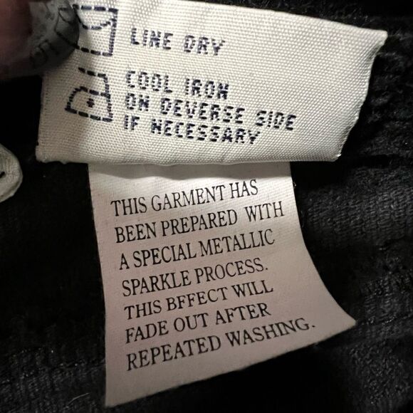 EUC vintage y2k Union Bay black corduroy pants silver glitter throughout sz 3 - Picture 7 of 15